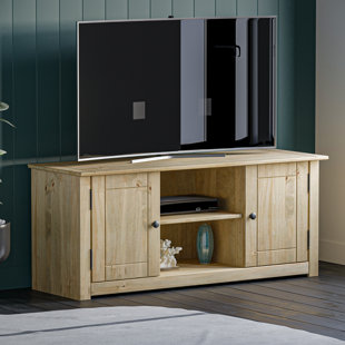 Solid wood tv stand deals with barn doors